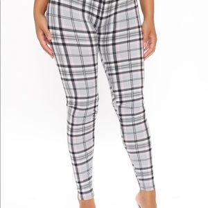 Fashion nova as if plaid leggings 1X